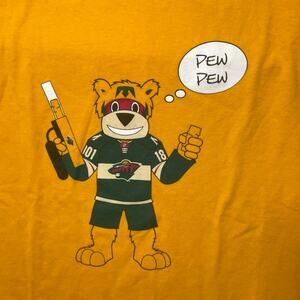 Port & Company Minnesota Wild NORDY Pew Pew Yellow T-Shirt XL